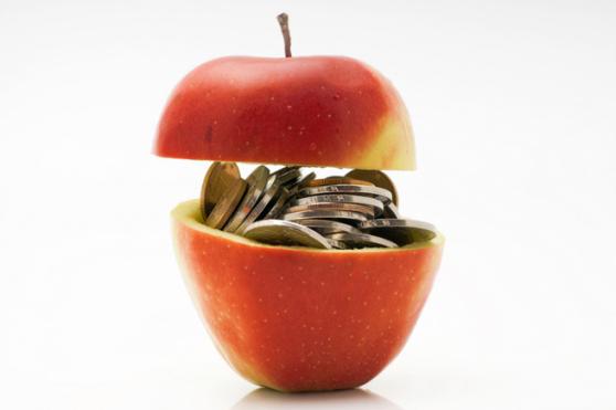 obuolių akcijų kaina