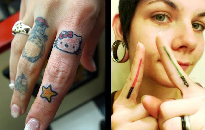 tatuiruotė ant piršto mergaitės užrašai su vertimo nuotrauka