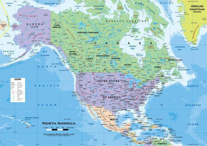 Kurioje pusrutulyje yra Šiaurės Amerika? Žemyno aprašymas