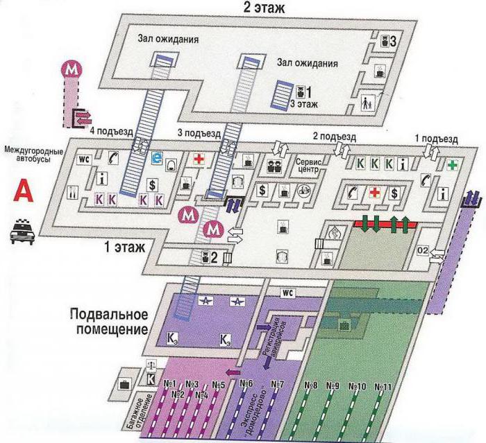 aeroexpress Pavelecki geležinkelio stoties schema